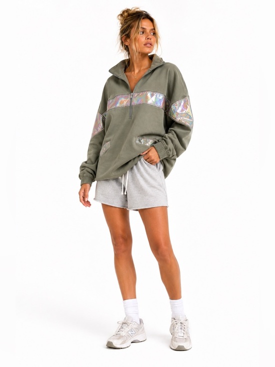 FP Movement by Free People Tops - Free People FP Movement Olive Iridescent Pullover XS
